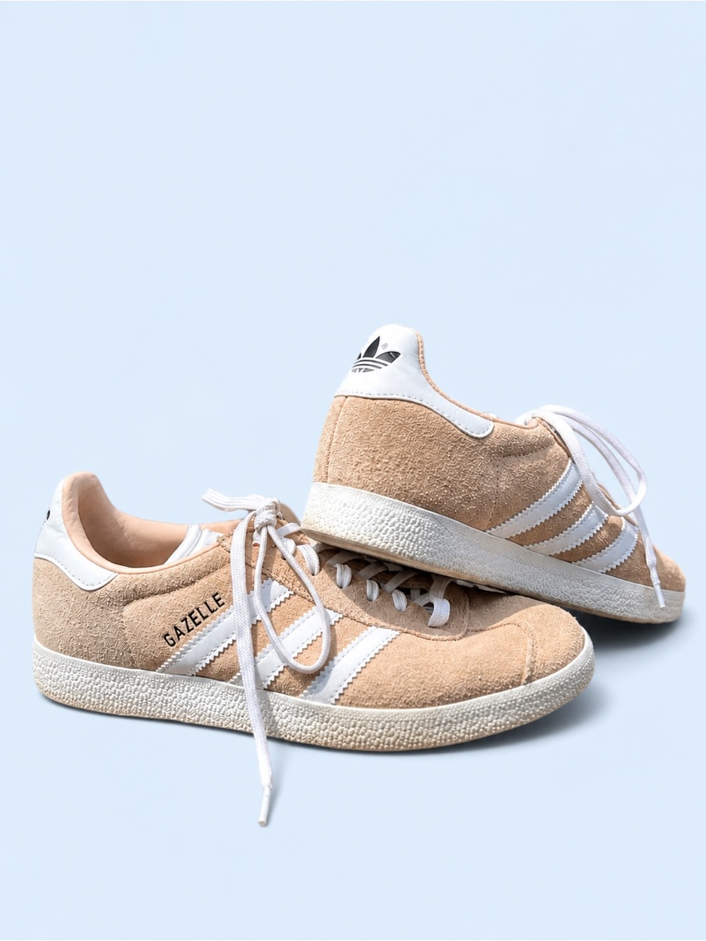 adidas Gazelle Suede Sneakers in Blush Pink and White